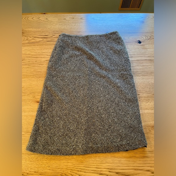 Eddie Bauer Wool Blend Skirt Size 8 Brown Tweed - Picture 3 of 6